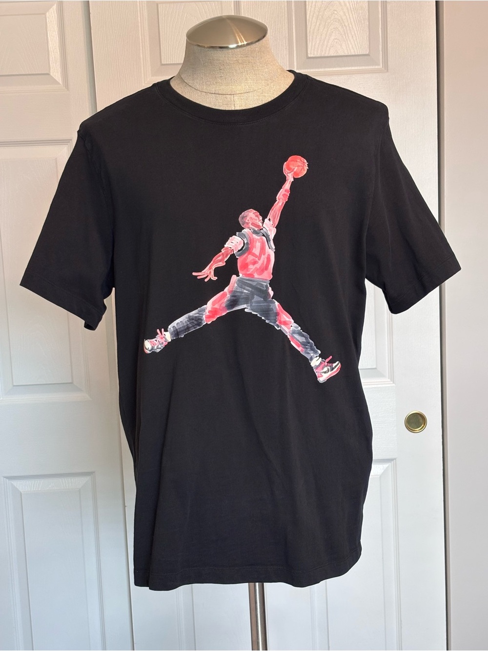 Jordan Soft Black Cotton Basketball Jumpman Graphic Tee T shirt Men’s Large